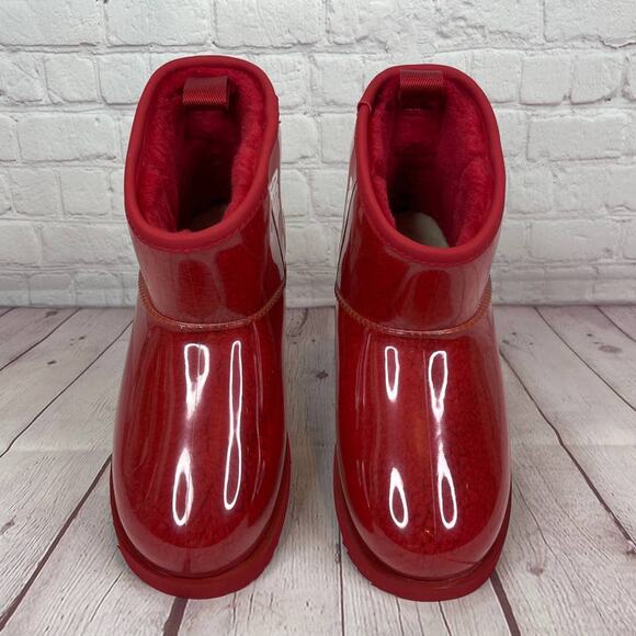 Ugg Classic Samba Red Mini Clear Waterproof Boots Women’s Size 6 (S/N 1112386K) - Picture 6 of 10